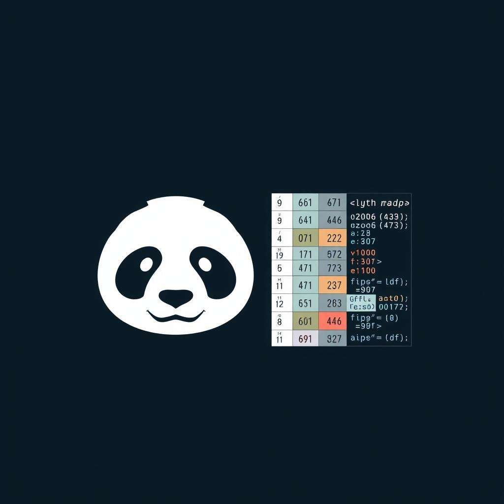 Pandas library logo with data manipulation visualization for Python data analytics