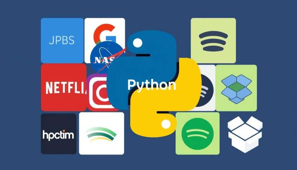 Collage of companies using Python programming language for their products