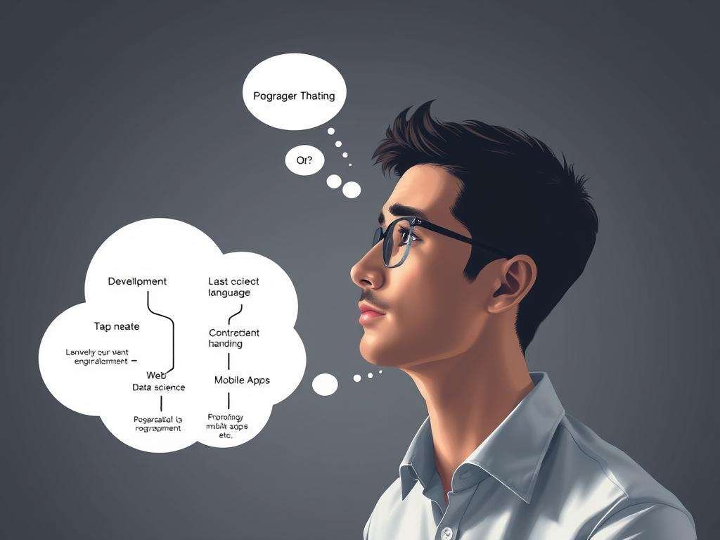 Developer considering different programming language paths with career roadmap for best programming languages to learn in 2025 Developer considering different programming language paths with career roadmap for best programming languages to learn in 2025