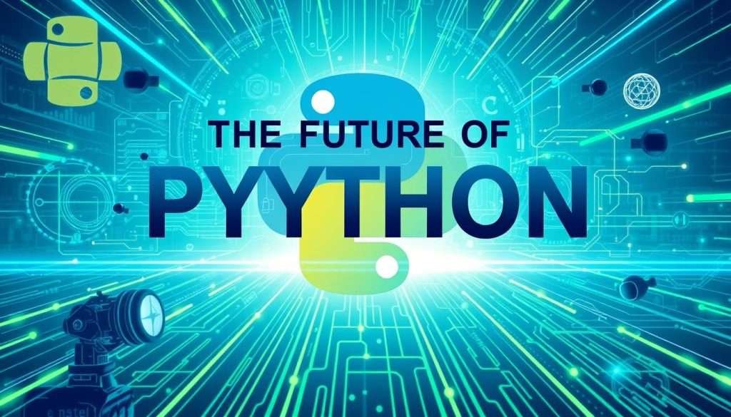 Futuristic representation of Python programming language evolution