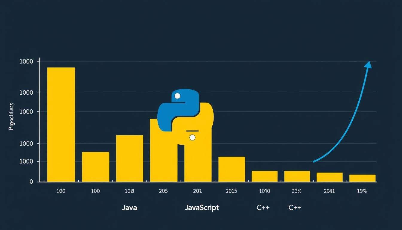 Graph showing Python programming language popularity compared to other programming languages